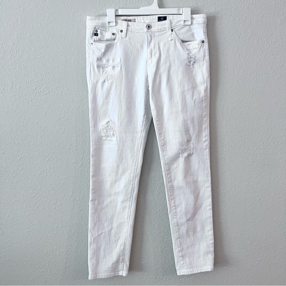 Adriano Goldschmied The Stilt Cigarette Leg Womens Jeans Pants White Size 31R